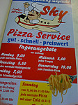 Sky Pizza Service menu