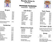 Peculiar Drive-in menu