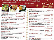 Ban Thai Street Food menu