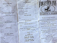 Forester Inn menu