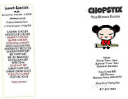 Chopstix menu