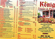 König Döner Pizza menu