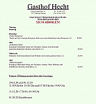 Gasthof Hecht menu