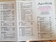 Apollon menu