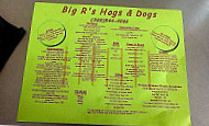 Big R's Hogs Dogs menu