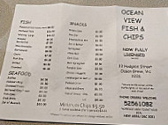 Ocean View Fish Chips Shop menu