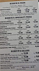 Bobbye's Pizza Place menu