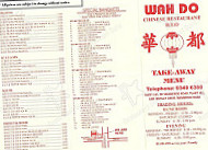 Wah Do Chinese Restaurant menu