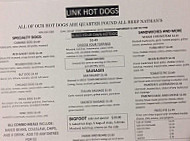 Link Hot Dogs menu