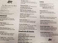 The Bird And The Bear Cafe menu