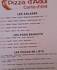 Pizza D'aqui menu