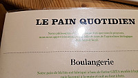 Le Pain Quotidien menu