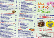 Asia Bistro Orchidee menu