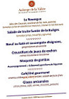 Auberge De La Vallee menu