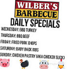 Wilbers Barbecue & Restaurant. menu
