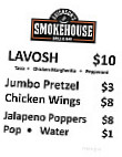 Erickson's Smokehouse Grill menu