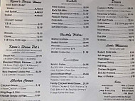 Kevin's Corner Kafe menu