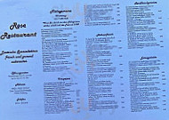 Restaurant Rose menu
