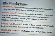 The Piripi"s menu