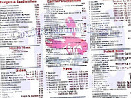 Carrier's Mainely Lobster menu