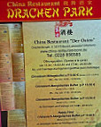 China Restaurant Drachen Park menu