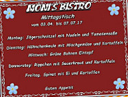 Moni's Bistro menu