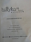 Billy Kart Kitchen menu