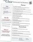 The Cove And Marina menu