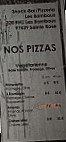 Pizzeria Les Bambous menu