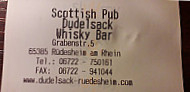 Scotisch Pub Dudelsack menu