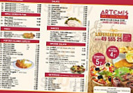 Artemis Grill Restaurant menu
