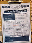 Le Boho Restaurant-bistrot Bar Tapas à La Française menu