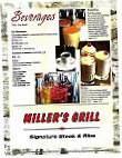 Miller's Grill menu