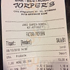 Jorper's menu