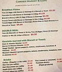 Corner Market And Cafe menu