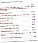 La Table du Cure menu