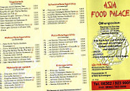 Asia Food Palace menu
