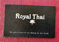 Royal Thai menu