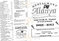 Restaurant Alanya menu