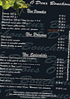 O Deux Bouchons menu