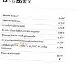 La Petite Auberge menu
