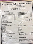 Dale's Pocono Bistro menu