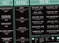 The Juice Shop menu