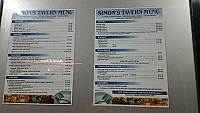 Simons Tavern Restaurant menu
