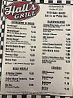 Hall's Grill menu
