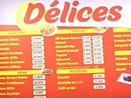 Delices Kebab menu