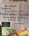 La Cabane menu