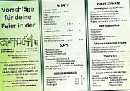 Gifthütte menu