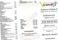 Restaurant Verano menu