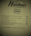 Holzhaus Das Restaurant menu